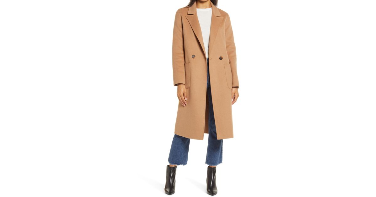 belted wool blend coat halogen