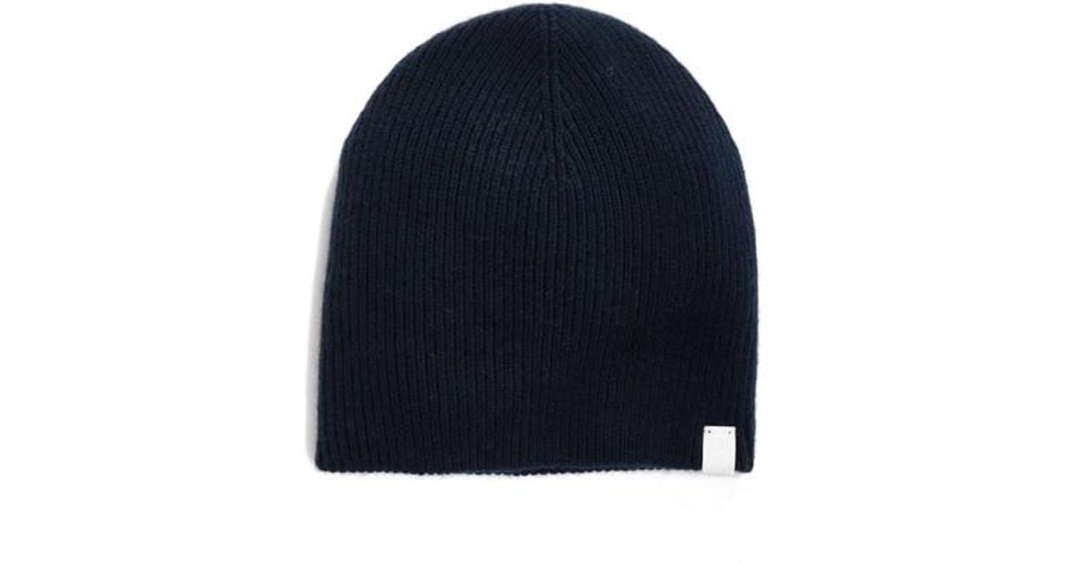 Rag Bone Ace Reversible Cashmere Beanie In Navy Blue For Men Lyst