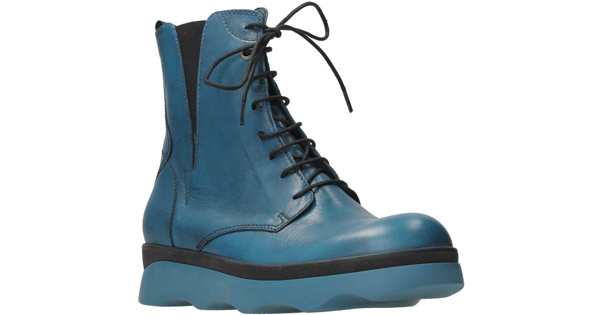 Wolky Akita Water Resistant Combat Boot in Blue Lyst