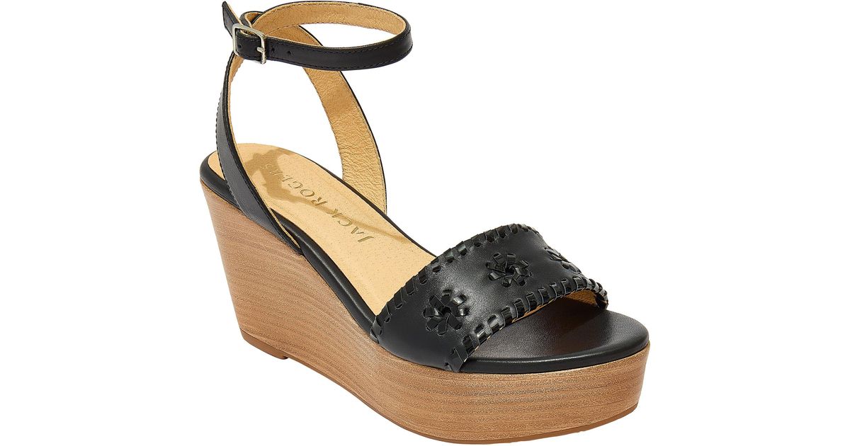 Jack Rogers Ferry Stacked Platform Wedge Sandal in Black Lyst