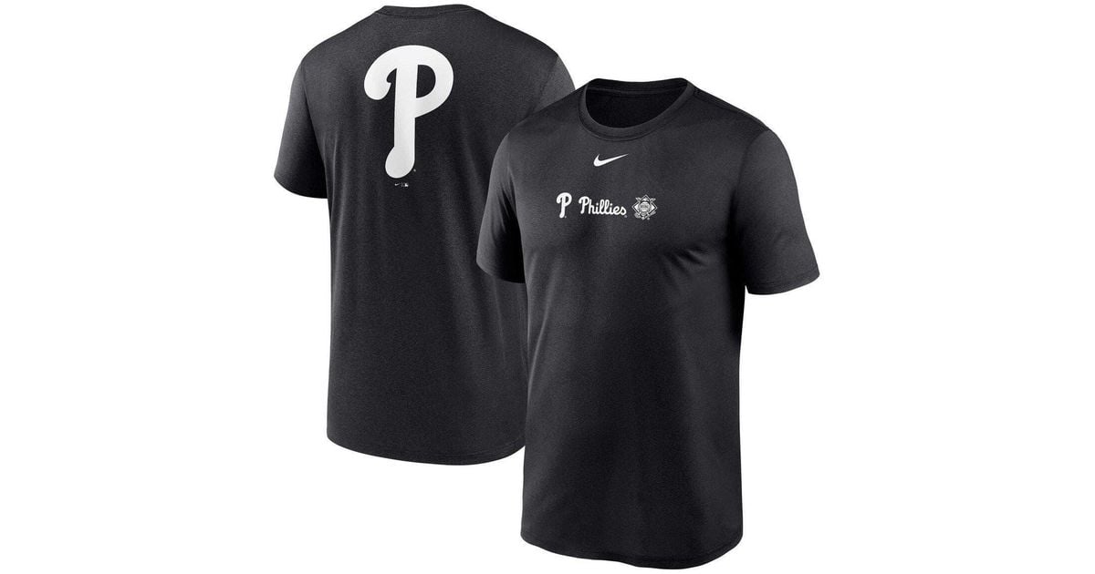 Men's Nike Black Philadelphia Phillies Camo Logo T-Shirt