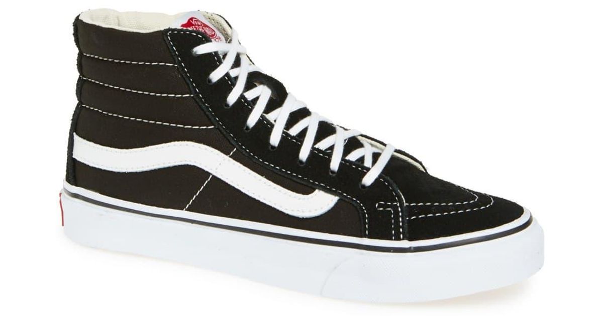 Vans Sk8-hi Slim High Top Sneaker in Black - Lyst