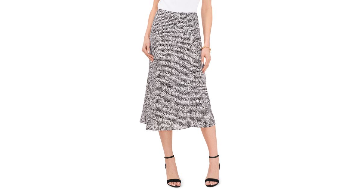 Chaus Print Bias Cut Midi Skirt in Gray | Lyst