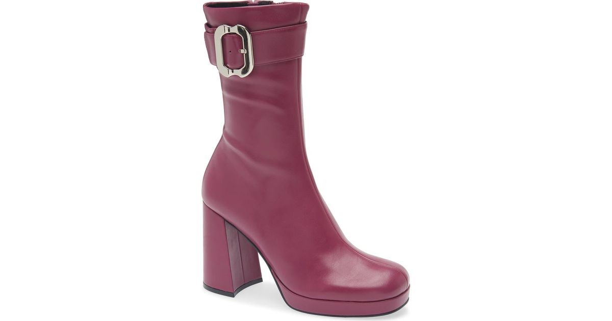 Jeffrey Campbell Bratty Block Heel Bootie in Purple Lyst