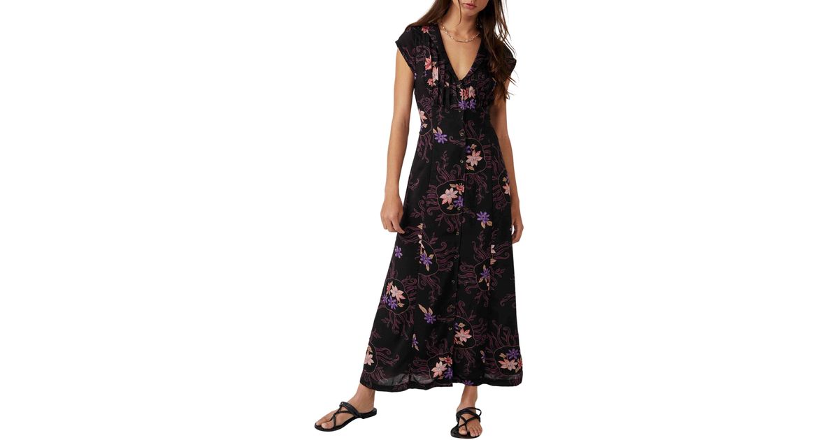 Free People Rosemary Floral Dress in Black | Lyst