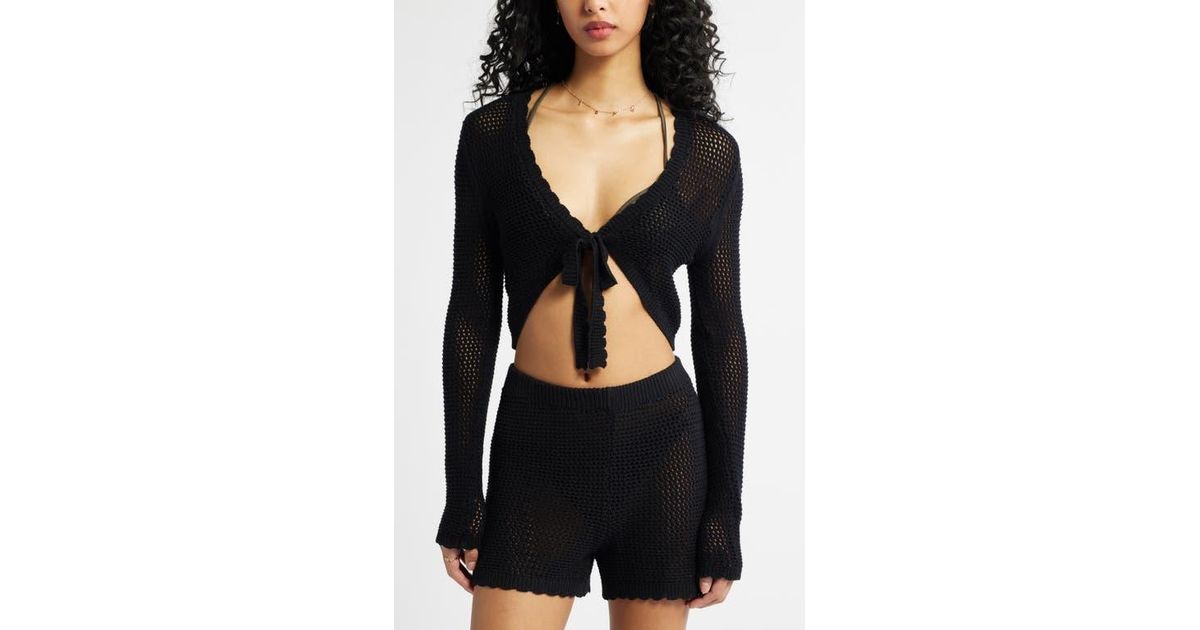 Threaded Pear Athena Open Front Cropped Cardigan