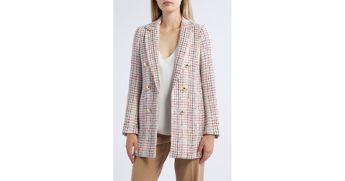 Anne Klein Women's Striped Braided-Trim Jacket White Size 4