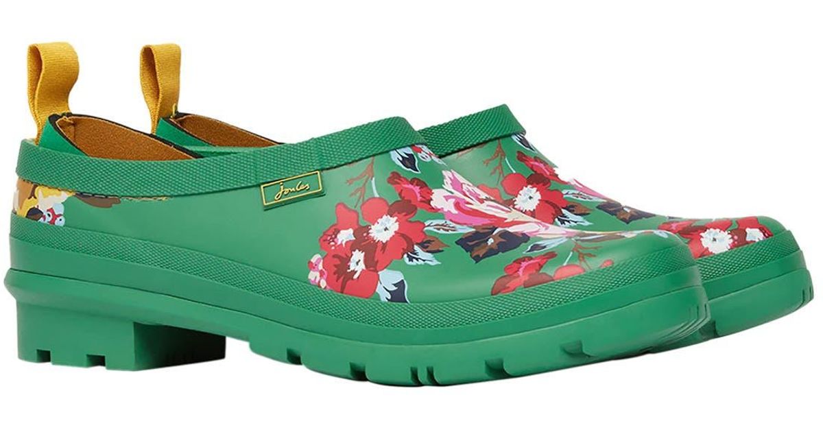 Joules Pop On Waterproof Rain Boot Clog in Green Lyst