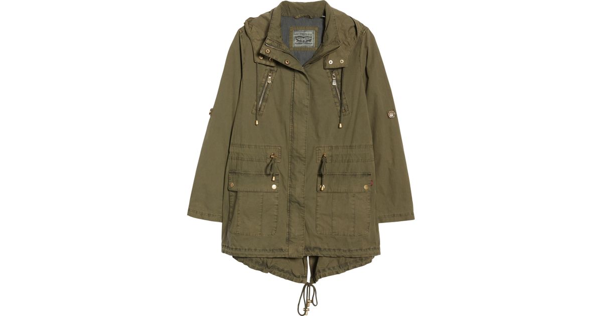 parachute hooded cotton utility jacket