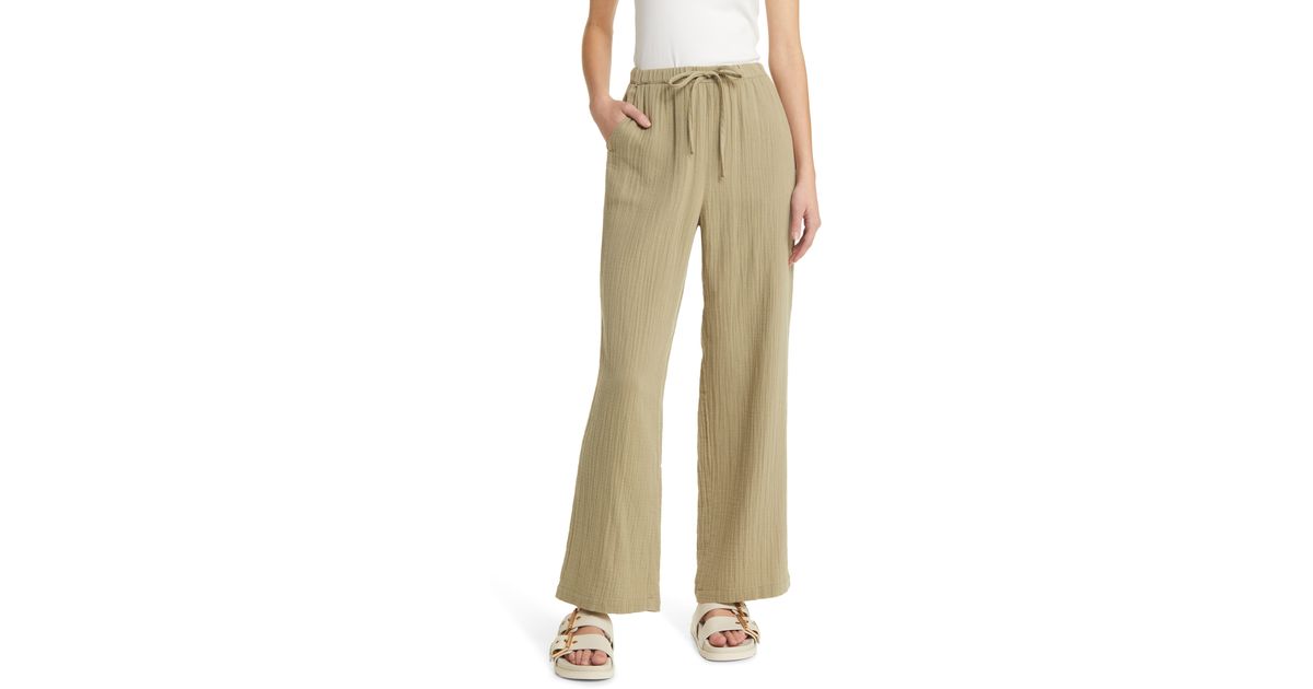 Rails Emmie Orgaic Cotton Gauze Drawstring Pants in Natural Lyst