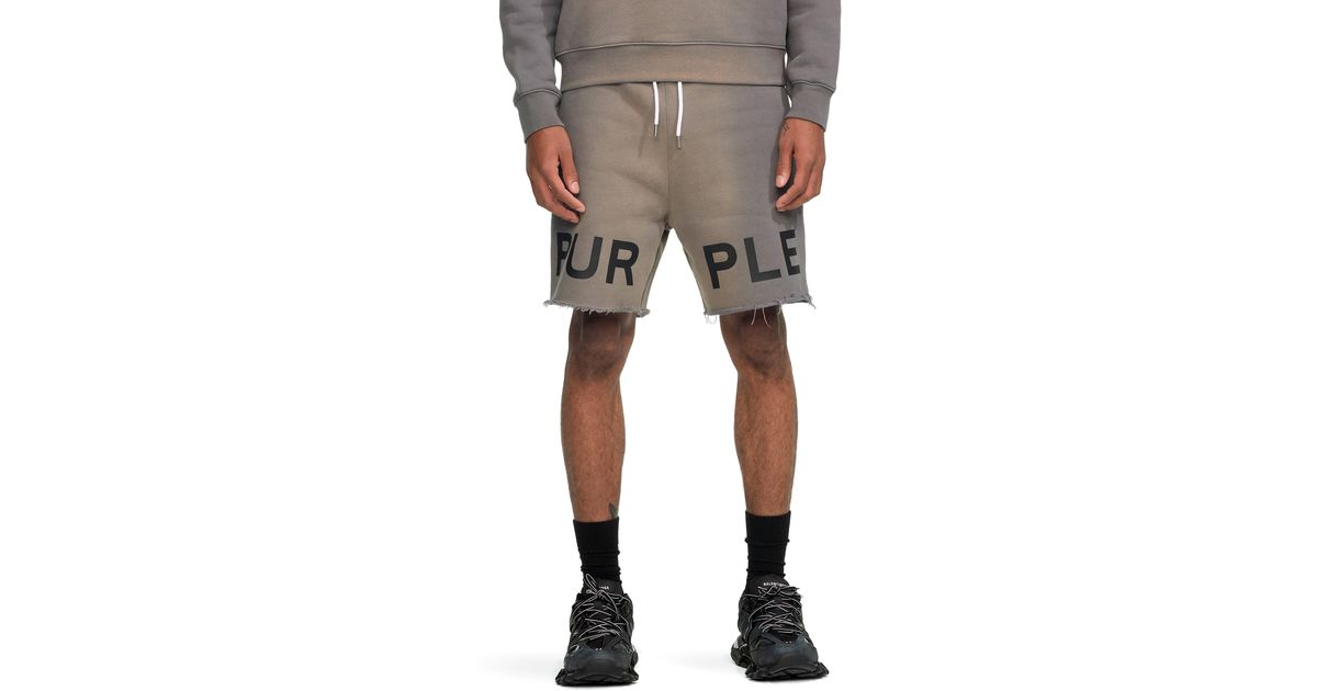 Purple Brand Raw Edge Fleece Shorts for Men | Lyst
