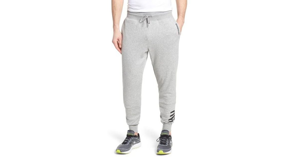 New Balance Cotton Essentials Jogger Pants in Gray for Men Lyst
