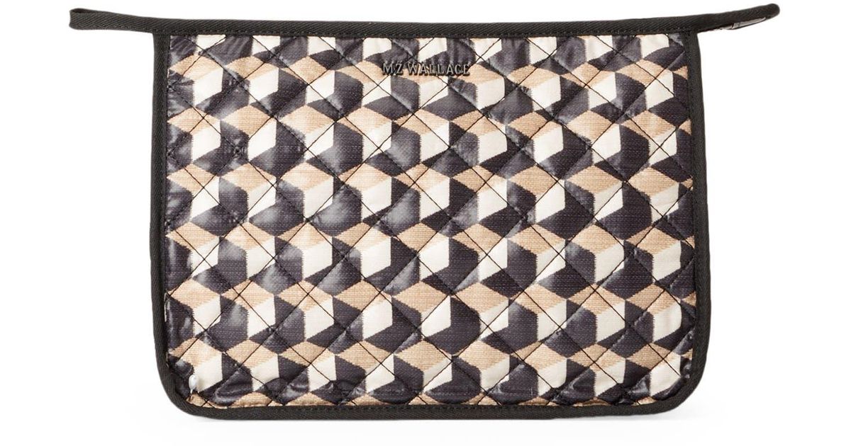 MZ Wallace Metro Quilted Nylon Clutch in Gray Lyst