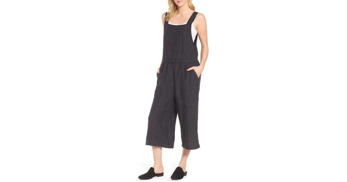 eileen fisher linen overalls