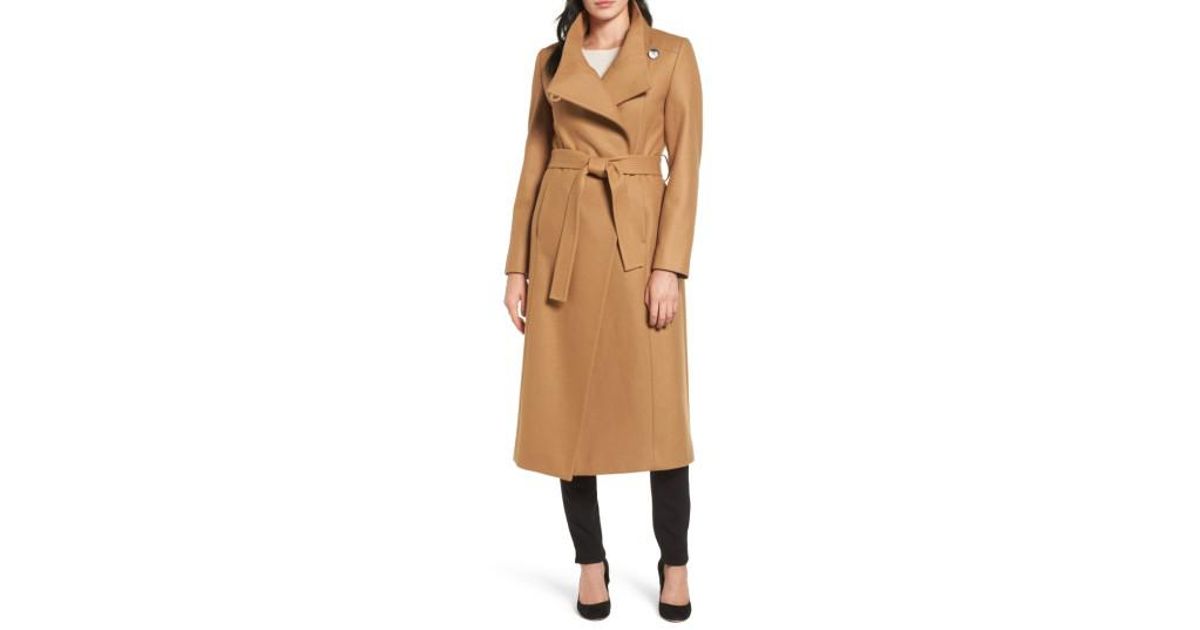 kenneth cole reaction wool blend maxi wrap coat