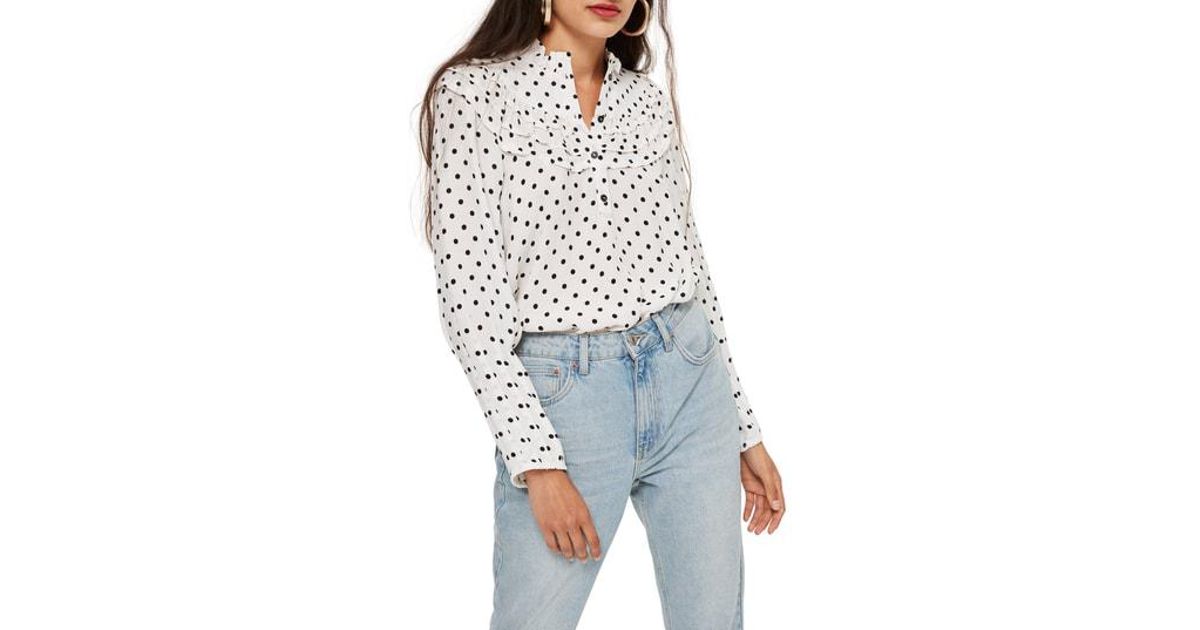 topshop polka dot top