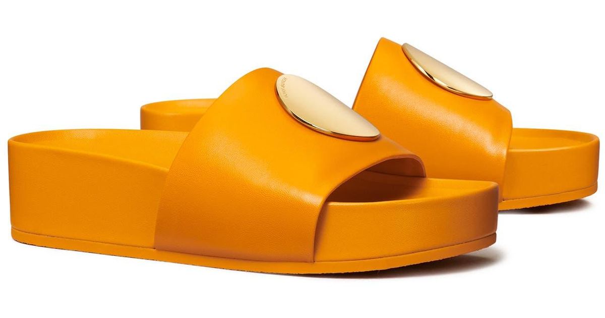 Tory Burch Patos Platform Slide Sandal in Orange | Lyst