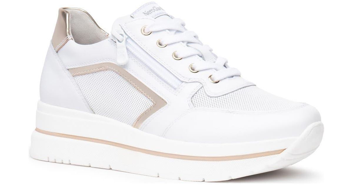 Nero Giardini Hidden Wedge Sneaker in White | Lyst