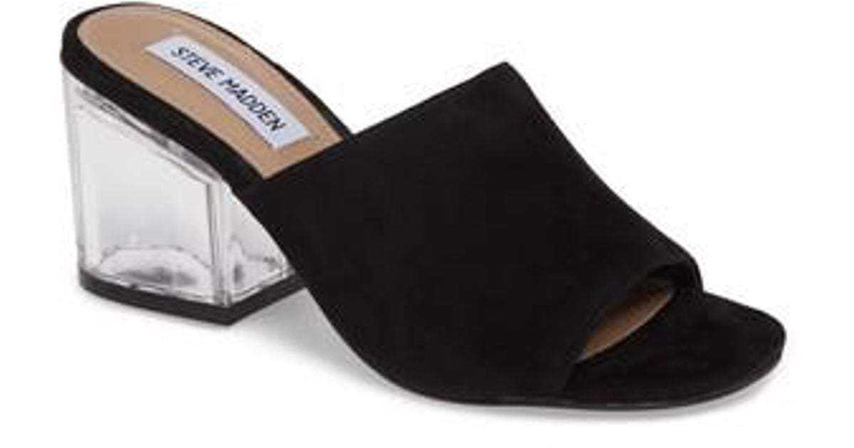 steve madden black clear heels