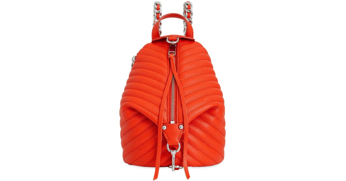 Rebecca Minkoff Julian Small Chevron Quilted Leather Backpack in Red Lyst