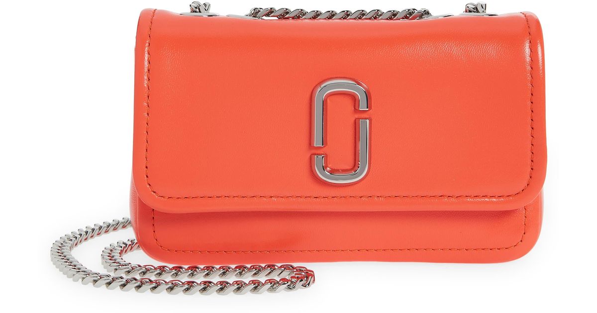 Marc Jacobs The Glam Shot Mini Convertible Leather Crossbody Bag in Red