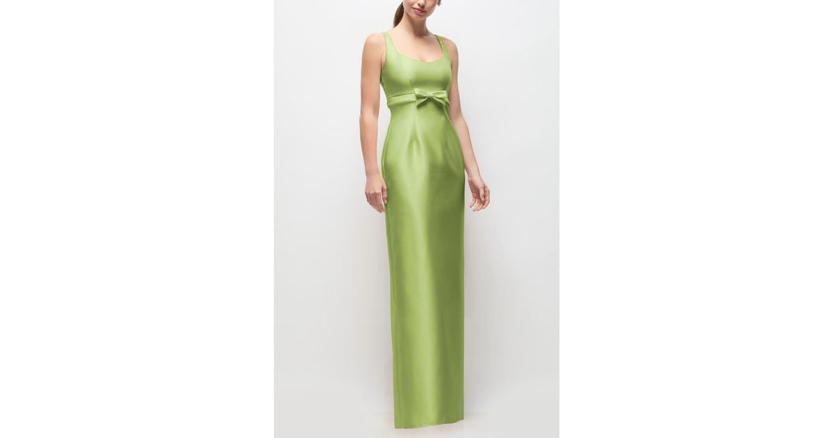 slim fit dress slacks Alfred Sung D831 One-shoulder Satin Gown With Draped Front Slit And Po – YDG main image 0