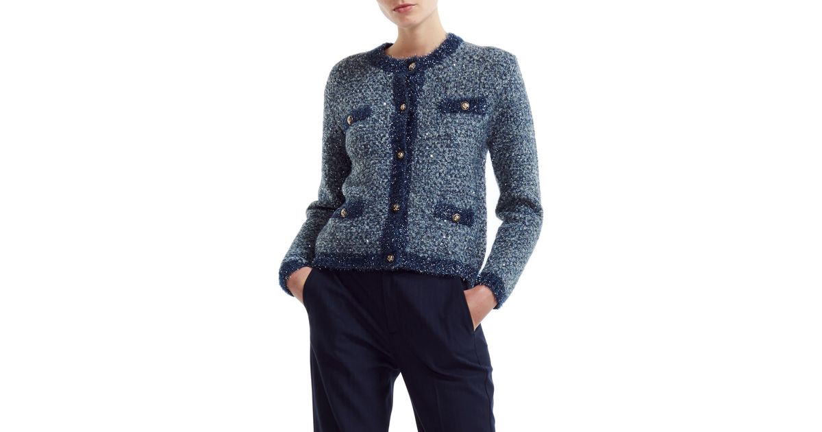 blue sparkly cardigan