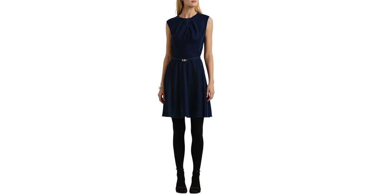 Ralph Lauren Women's Velvet Short Sleeve V Neck Full Length Fit Flare Formal Dress Purple Size 18