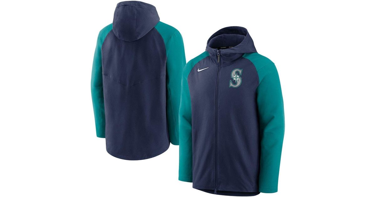 Nike /aqua Seattle Mariners Authentic Collection Performance Raglan