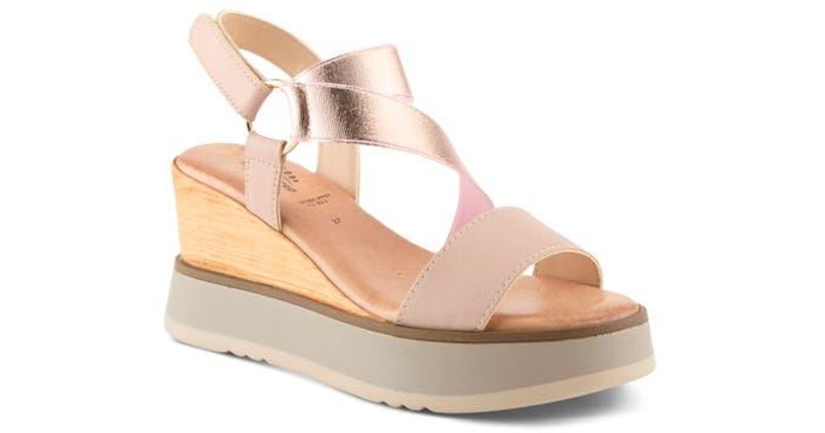 Spring Step Nappa Spring Step Nataly Wedge Platform Sandal in Natural | Lyst