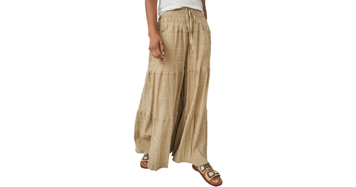 Free People Freeest In Paradise Wide Leg Pants in Natural Lyst