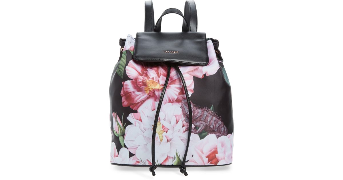 Ted Baker London Flower Print Leather Backpack Nordstrom