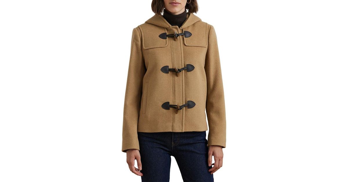 Ralph Lauren Toggle Front Wool Blend Jacket in Natural | Lyst
