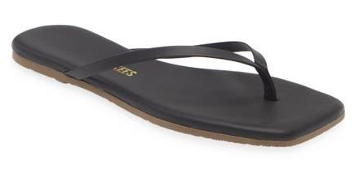 TKEES Lily Square Toe Flip Flop in White | Lyst