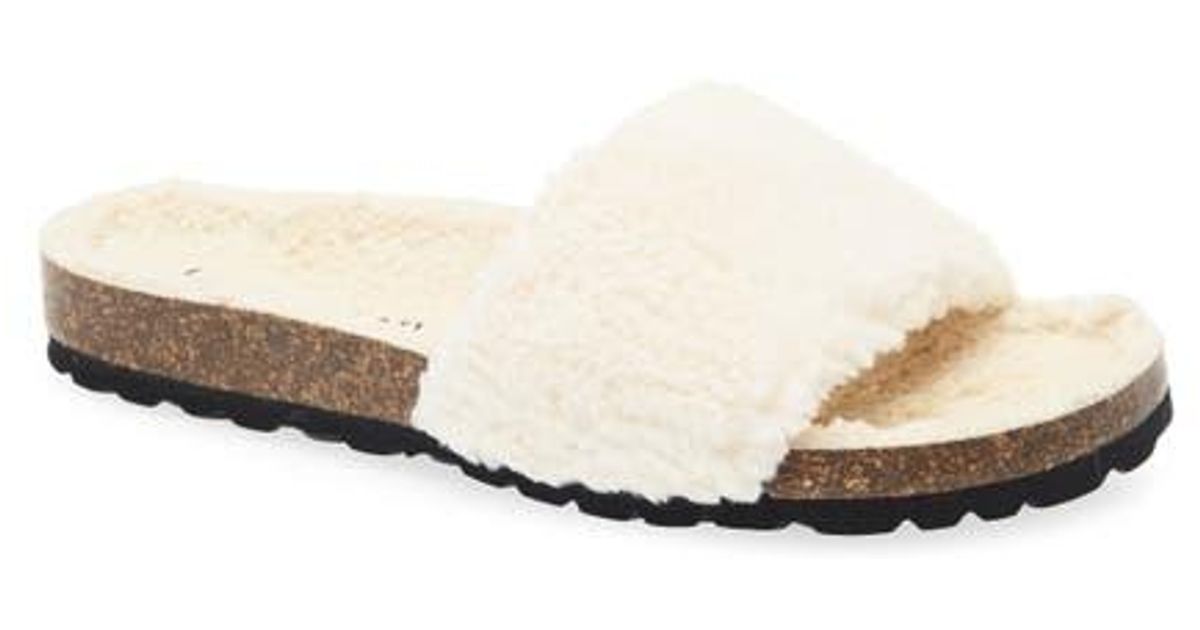 Cordani Mylie Faux Fur Slide Sandal in White | Lyst