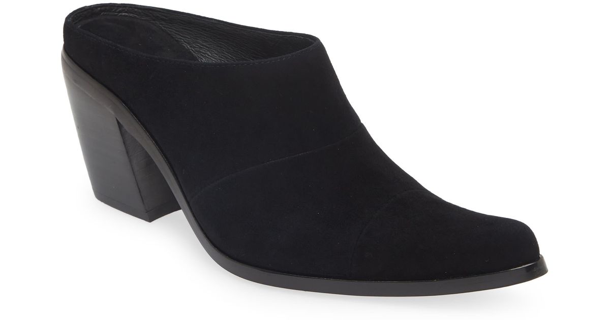 Jeffrey Campbell Hold Em Pointed Toe Stacked Heel Mule in Black Lyst