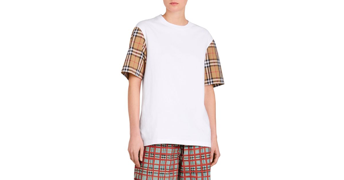 burberry check sleeve t shirt