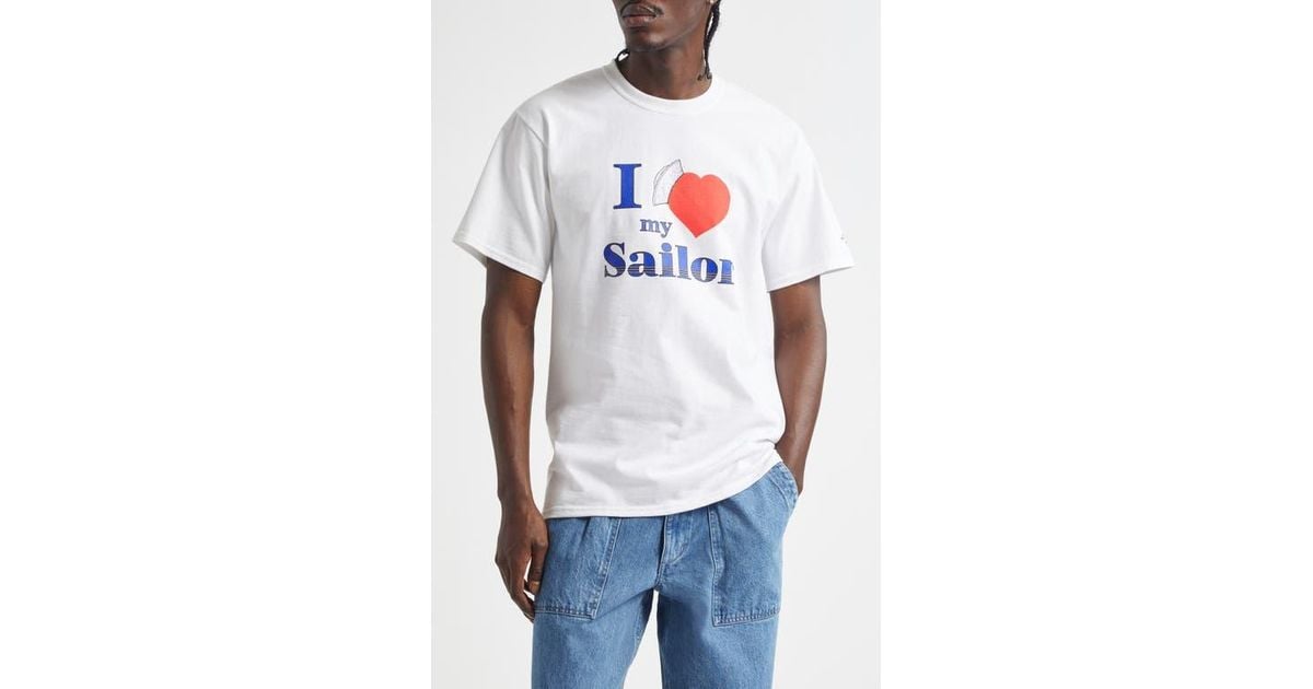 Noah I Love My Sailor Graphic T-Shirt in White for Men | Lyst