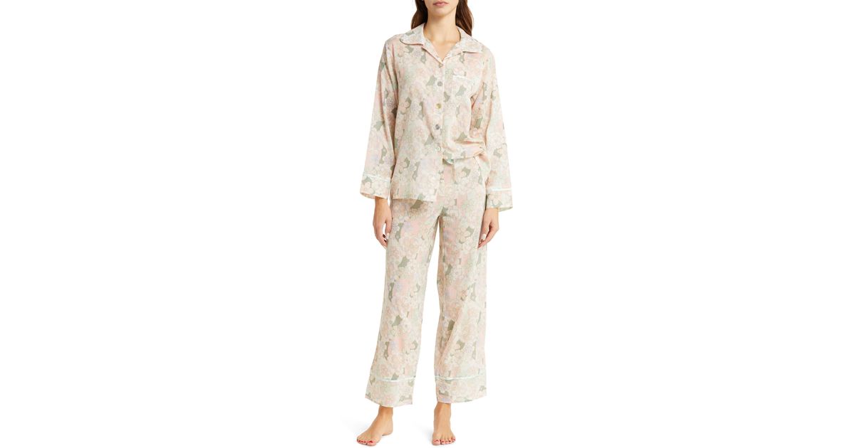 Papinelle Phoebe Floral Print Cotton Voile Pajamas in Natural Lyst