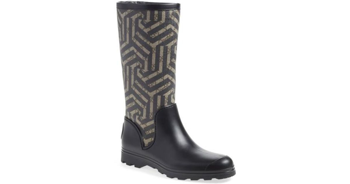 black gucci rain boots