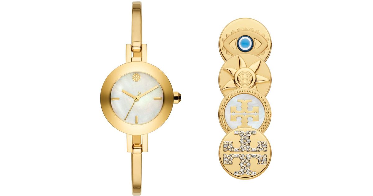 Tory Burch The Reva Bangle Watch & Charms Set in Gold (Metallic) Lyst