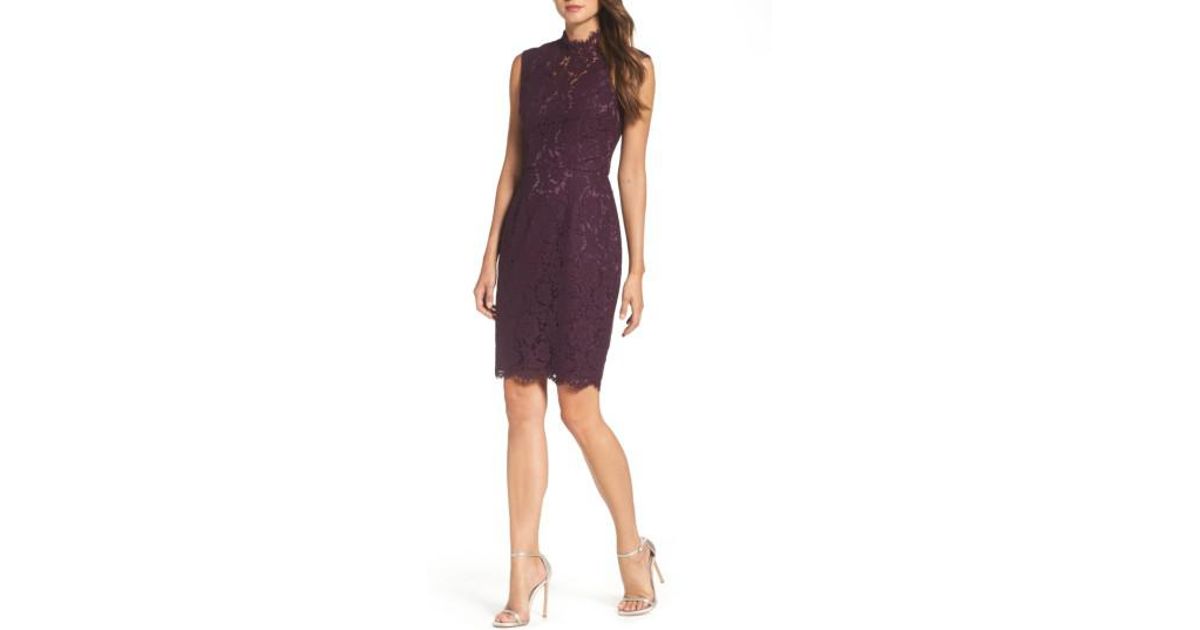 vince camuto sleeveless lace sheath dress