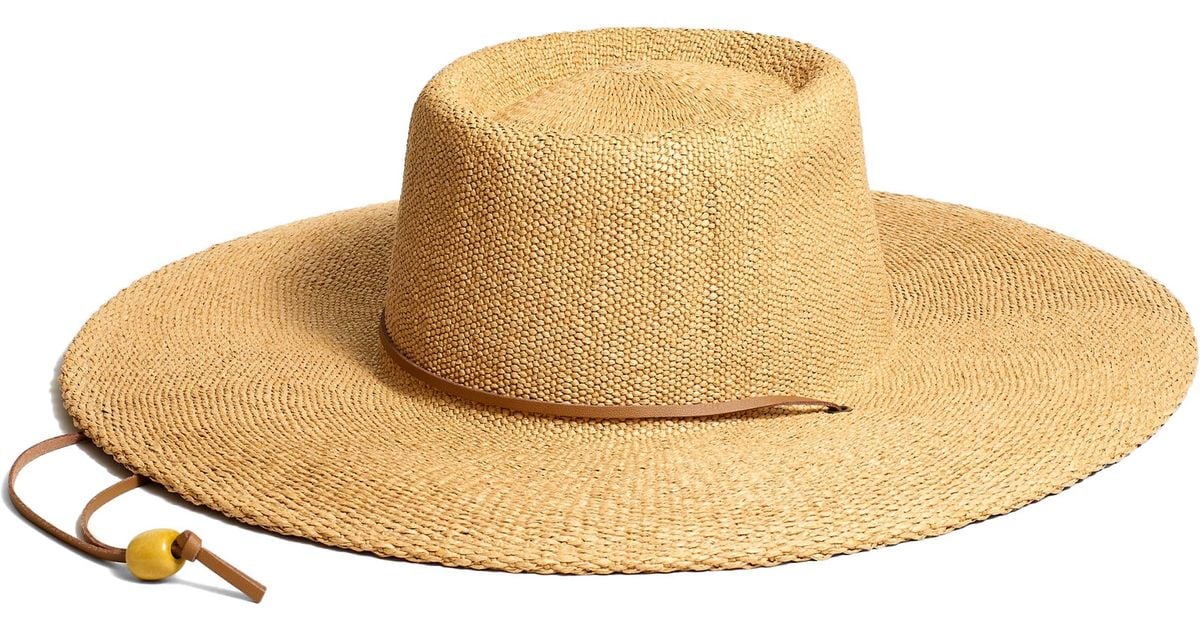 Madewell Stampede Strap Wide Brim Straw Hat in Metallic Lyst