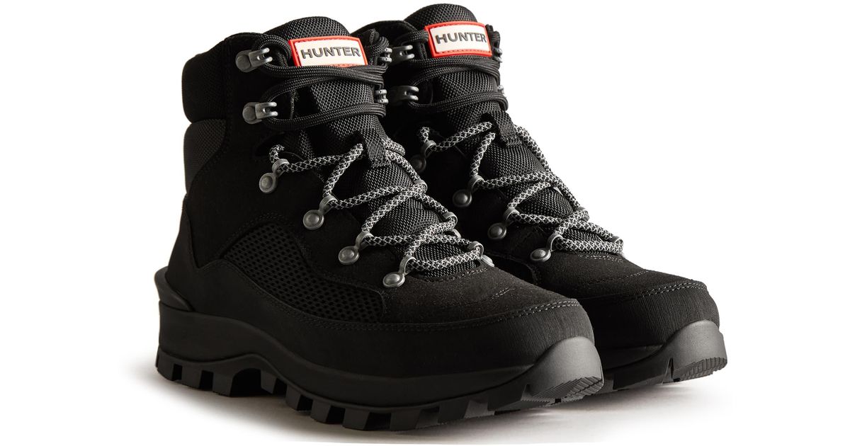HUNTER Explorer Insulated Commando Boot in Black Lyst