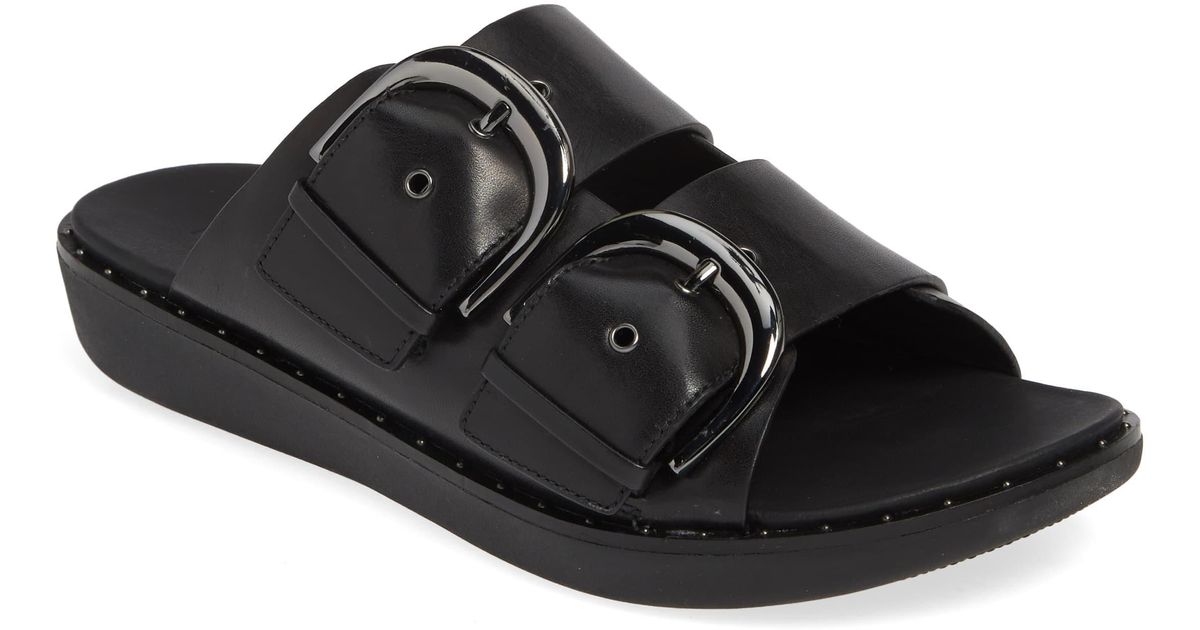 fitflop duo buckle slide sandals