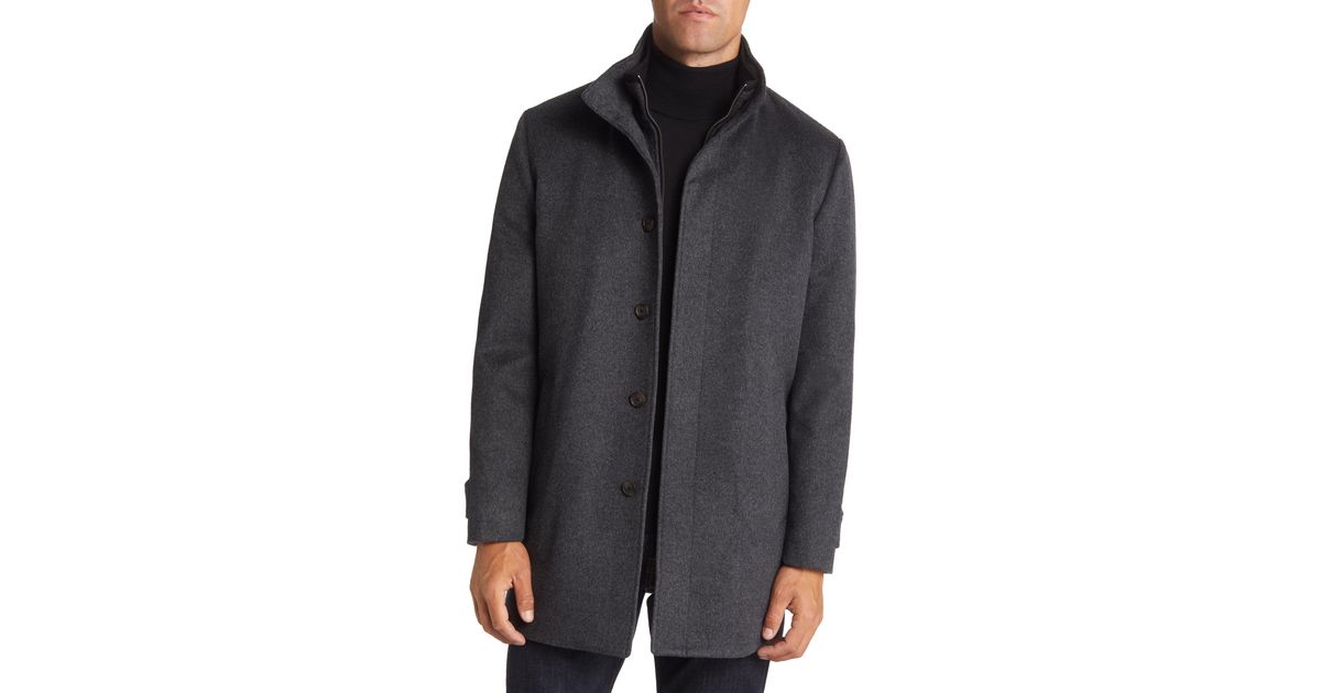 Nordstrom Hudson Bib Insert Wool Car Coat in Black for Men | Lyst