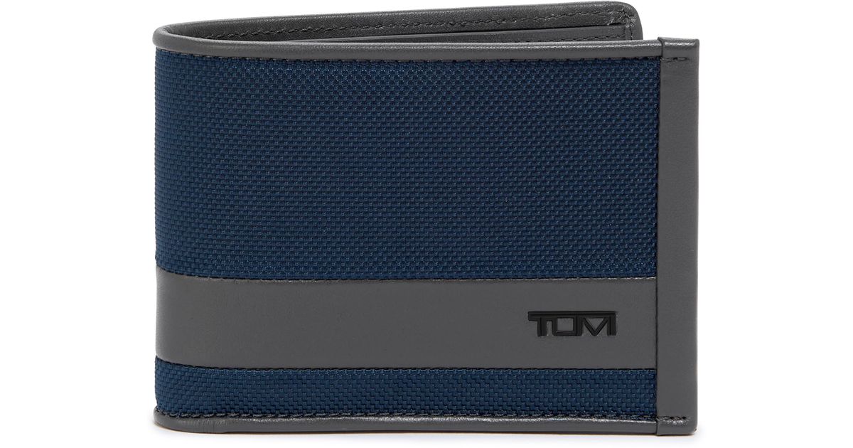 Tumi Ballistic Nylon & Leather Wallet in Blue Lyst