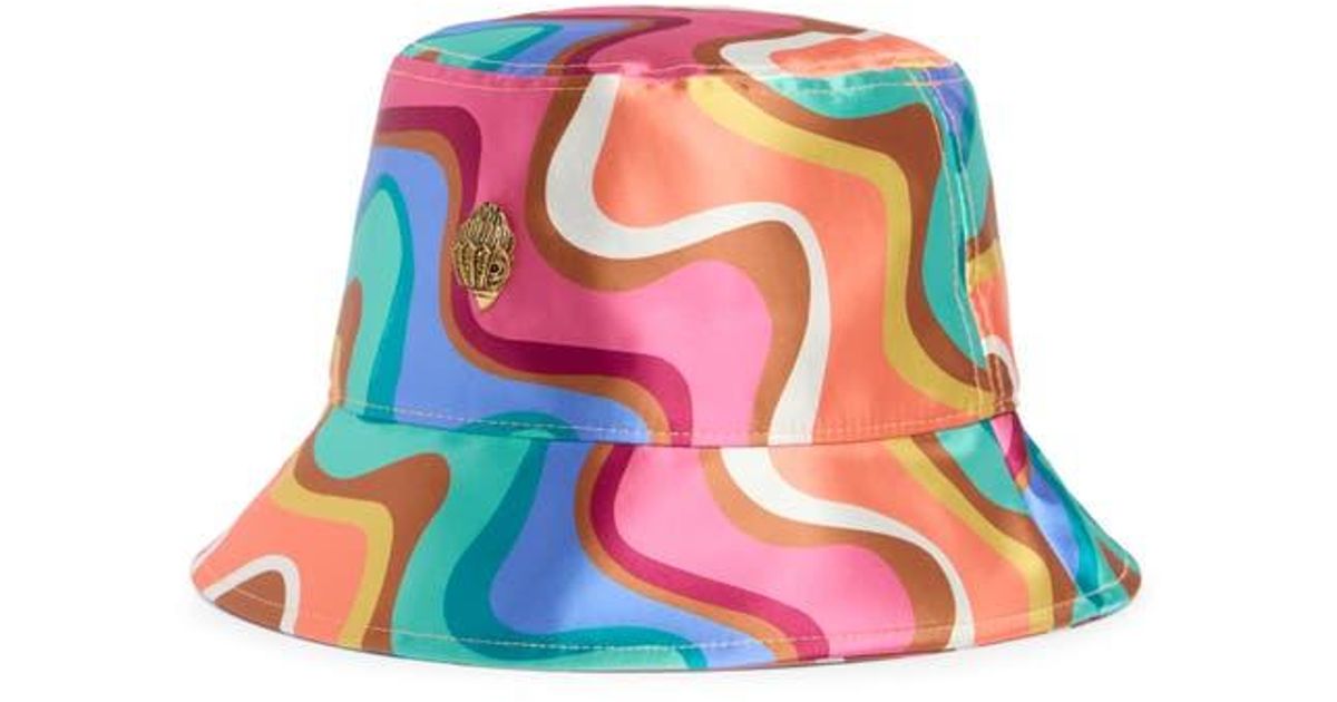 Geiger Reno Reversible Bucket Kurt Geiger Wavy Stripe Print Bucket Hat in White | Lyst