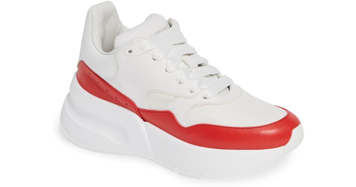 alexander mcqueen white red sneakers