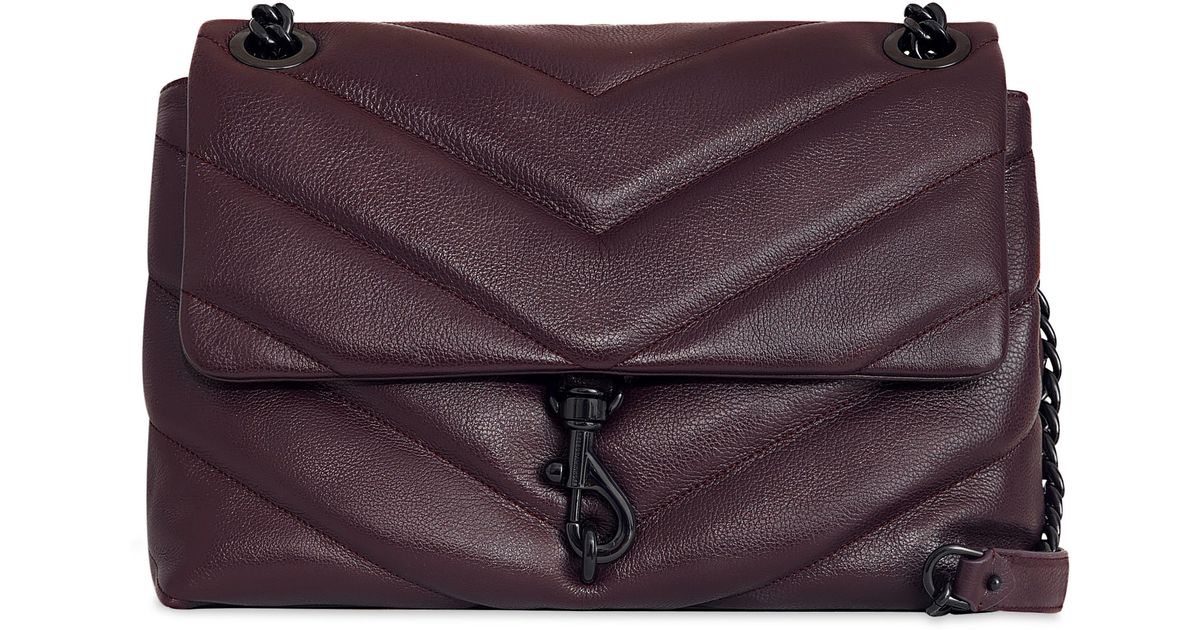 Rebecca Minkoff Maxi Edie Quilted Leather Shoulder Bag in Purple Lyst